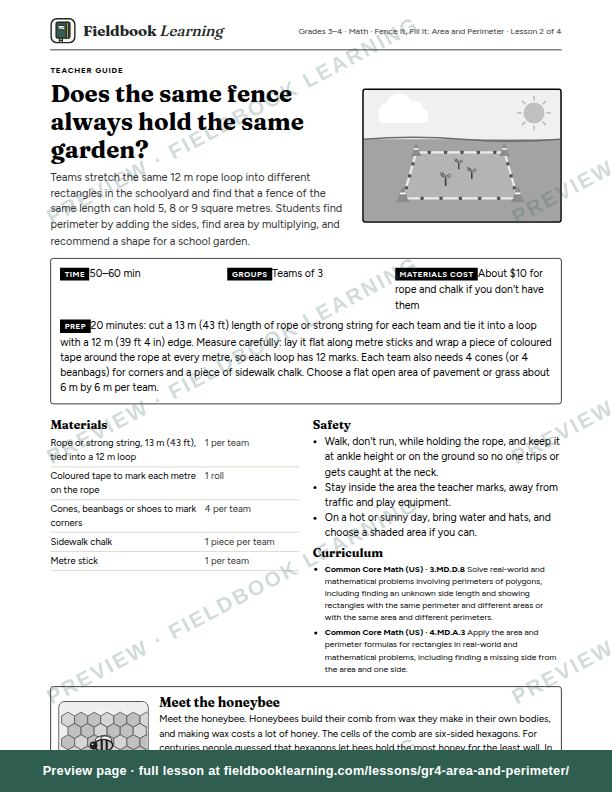 First page of the Does the same fence always hold the same garden? teacher guide