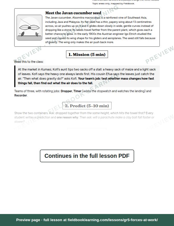 Inside: the lesson steps: Do heavy things really fall faster?