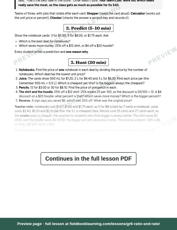 Inside: the lesson steps: Which is the better deal?
