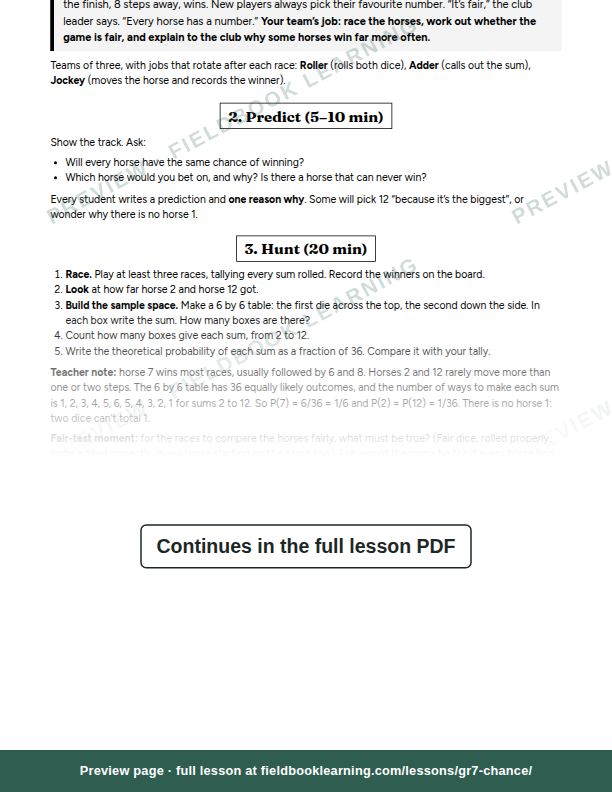 Inside: the lesson steps: Why does horse 7 always win?