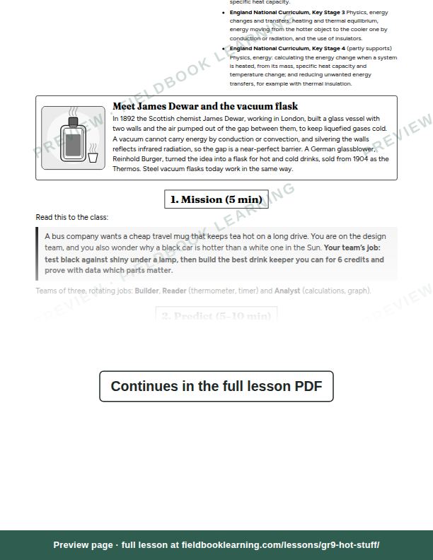 Inside: the lesson steps: How do you keep a drink hot for the longest?