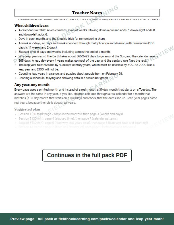 Page: Teacher Notes