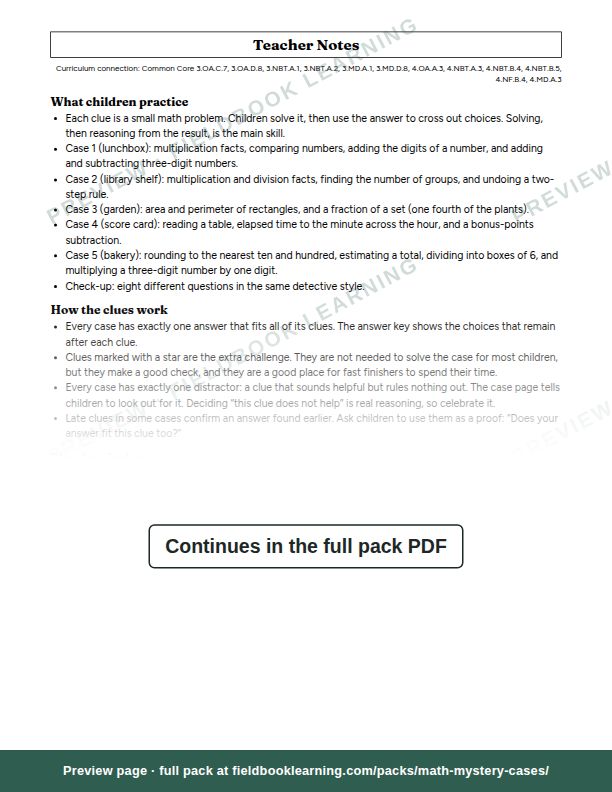 Page: Teacher Notes