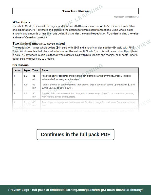Page: Teacher Notes