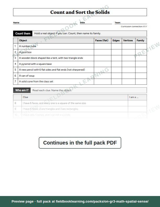 Page: Count and Sort the Solids
