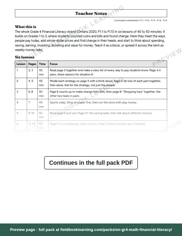 Page: Teacher Notes