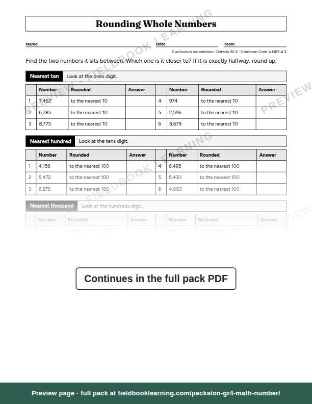 Page: Rounding Whole Numbers
