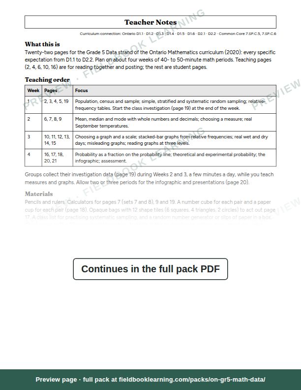 Page: Teacher Notes