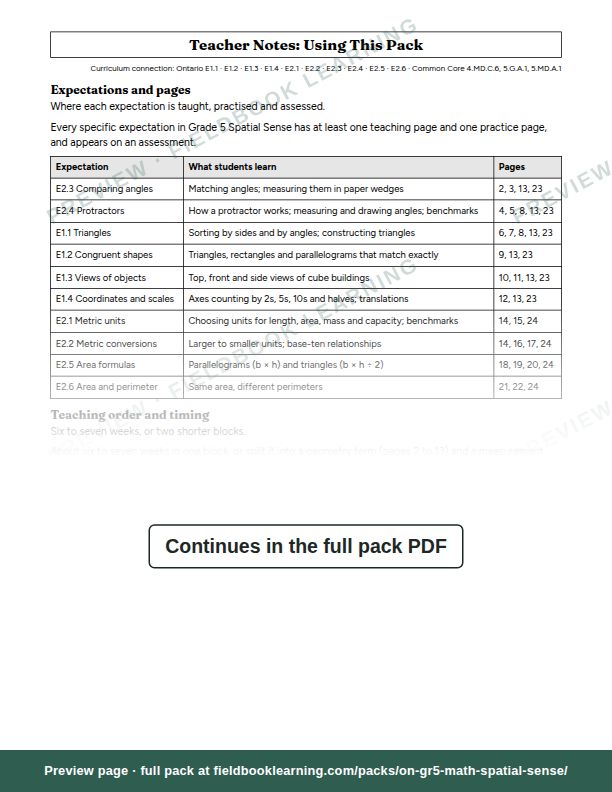Page: Teacher Notes: Using This Pack