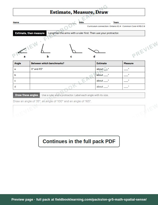 Page: Estimate, Measure, Draw