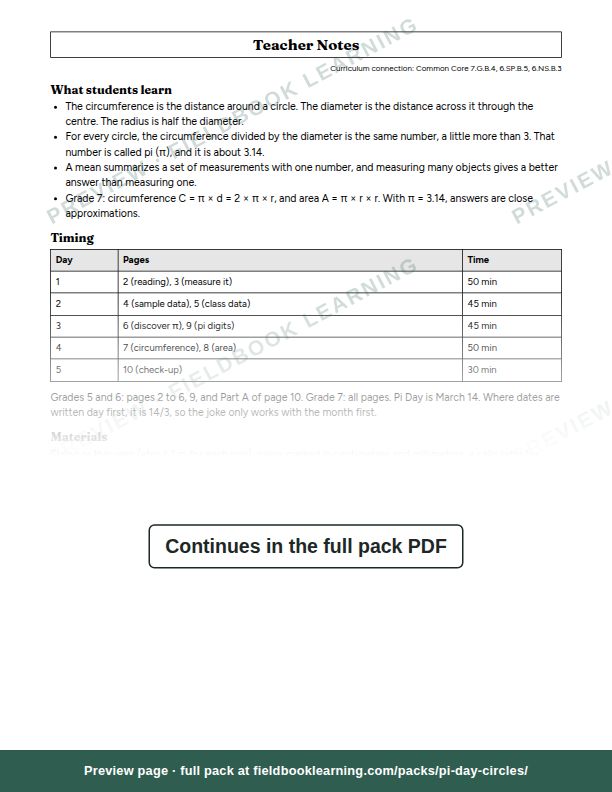 Page: Teacher Notes