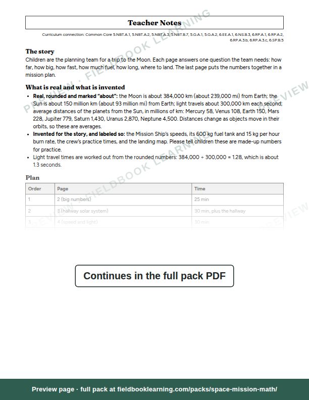 Page: Teacher Notes