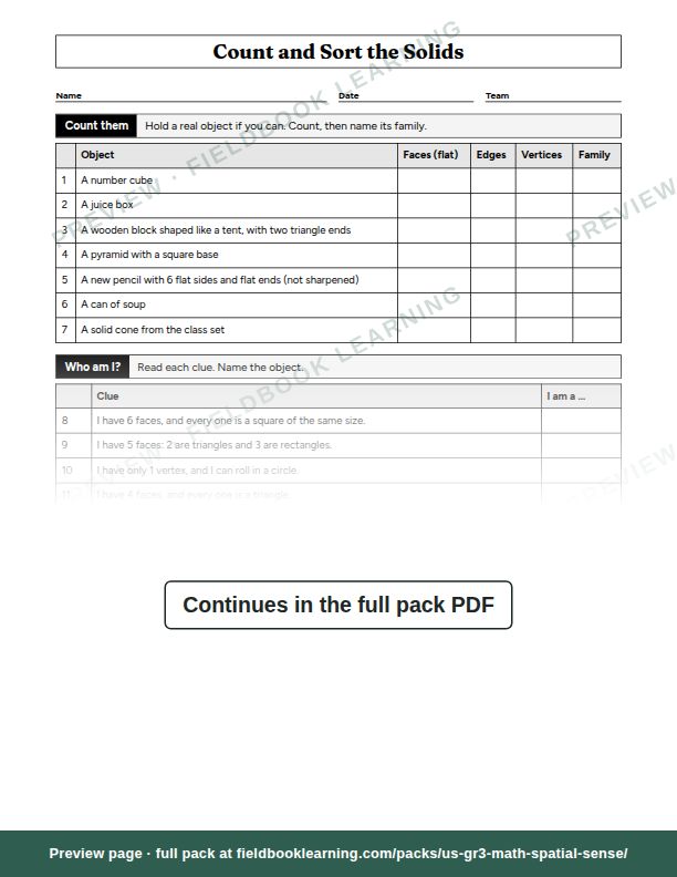 Page: Count and Sort the Solids