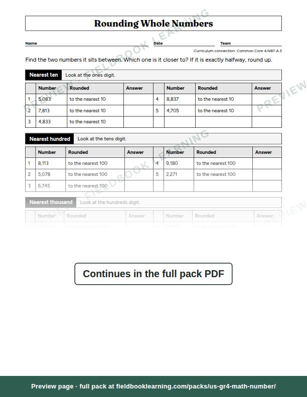 Page: Rounding Whole Numbers