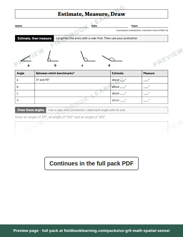 Page: Estimate, Measure, Draw